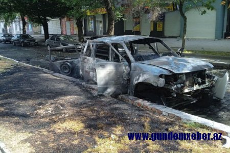 Ukraynada rusiyalı hərbçinin avtomobili partladılıb