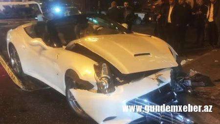 Bakıda qəzaya uğrayan "Ferrari”nin sahibi kimdir? (FOTO/VİDEO)