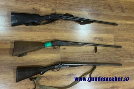 Xaçmaz polisinə üç ədəd sənədsiz silah təhvil verilib