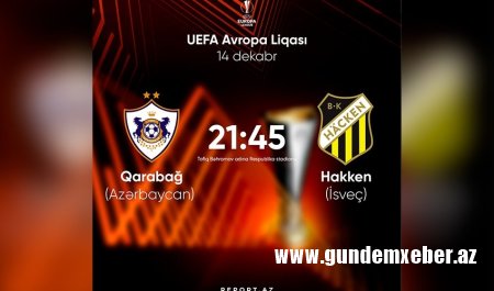 "Qarabağ" "Hakken"lə oyunun birinci dəqiqəsində hesabı açıb - YENİLƏNİB