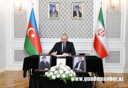İlham Əliyev İranın ölkəmizdəki səfirliyində olub, başsağlığı verib