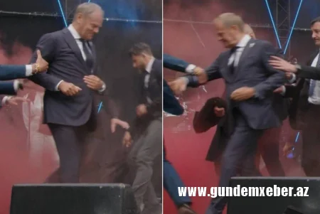 Polşanın Baş naziri Donald Tusk Niderlandda siqnal raketləri ilə atəşə tutuldu