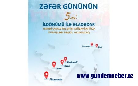 Zəfər Günü yürüşlərin olacağı yerlər - SİYAHI