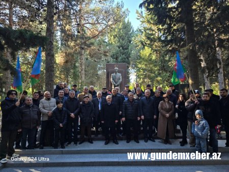 Xalq Hərəkatının fəalları Dünya Azərbaycanlılarının Həmrəylik Günü münasibətilə Elçibəyin məzarı önünə toplaşdılar - FOTOLAR