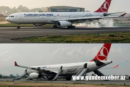 Türkiyə təyyarəsi Nepalda alovlandı, beynəlxalq uçuşlar təxirə salındı
