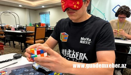 Beyni saat kimi işləyir – gözləri bağlı Rubik kubunda dünya rekordu