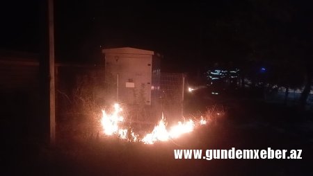 Cəlilabadda transformator partlayıb, ətraf ərazidə yanğın baş verib