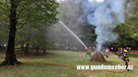 FHN tərəfindən meşələrdə yanğın təhlükəsizliyinə dair praktiki təlim keçirilib