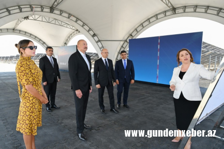 Prezident Naxçıvanda “Şəms 1” və “Qərbi Üfüq” Günəş Elektrik stansiyalarında görülən işlərlə tanış olub