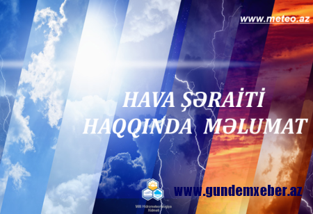Həftəsonunadək gözlənilən hava şəraiti açıqlanıb