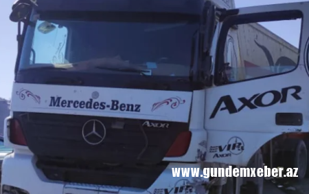 Ağdaşda iki yük maşını toqquşdu - Sürücülərdən biri öldü