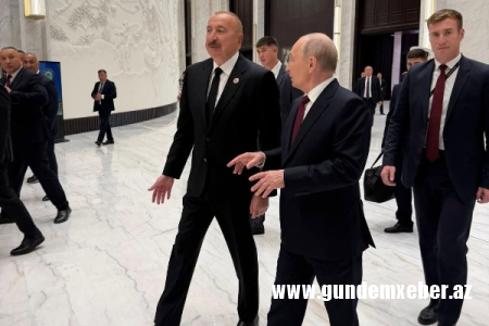 İlham Əliyev Bişkekdə Putinlə ayaqüstü görüş keçiriblər