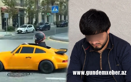 Əsas yolda oyuncaq maşın sürən şəxs məsuliyyətə cəlb edildi