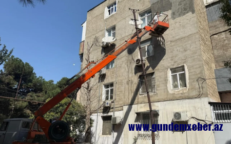 Yasamalda qəzalı eyvanlar və köhnə fasadlar təmir edilir