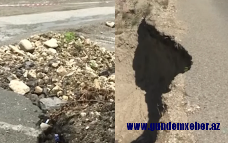 Quba-Xınalıq yolu çökdü