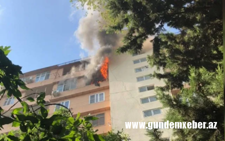 Bakıda yaşayış binasında yanğın
