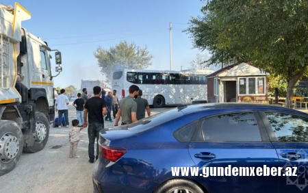 Xaçmazdan Bakıya gələn avtobus yandı