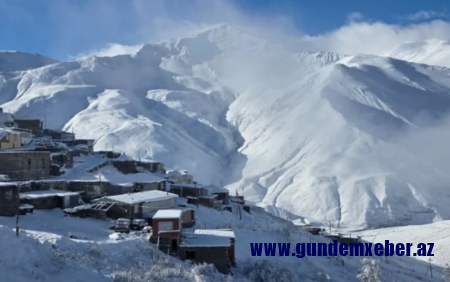 Xınalığa 20 sm qar yağıb
