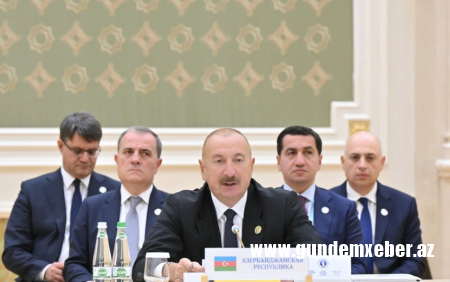 İlham Əliyev Xəzər Ekoloji Sammitində çıxış etdi
